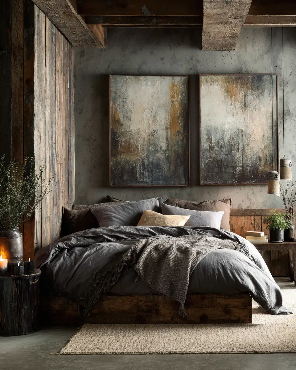 Neutral Industrial Bedroom Decor Ideas