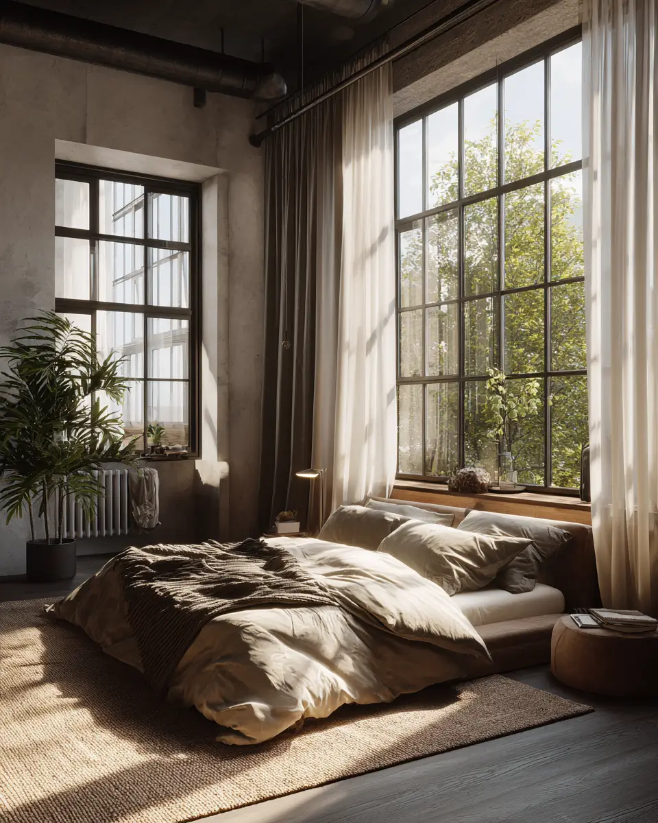 Neutral Industrial Bedroom Decor Ideas