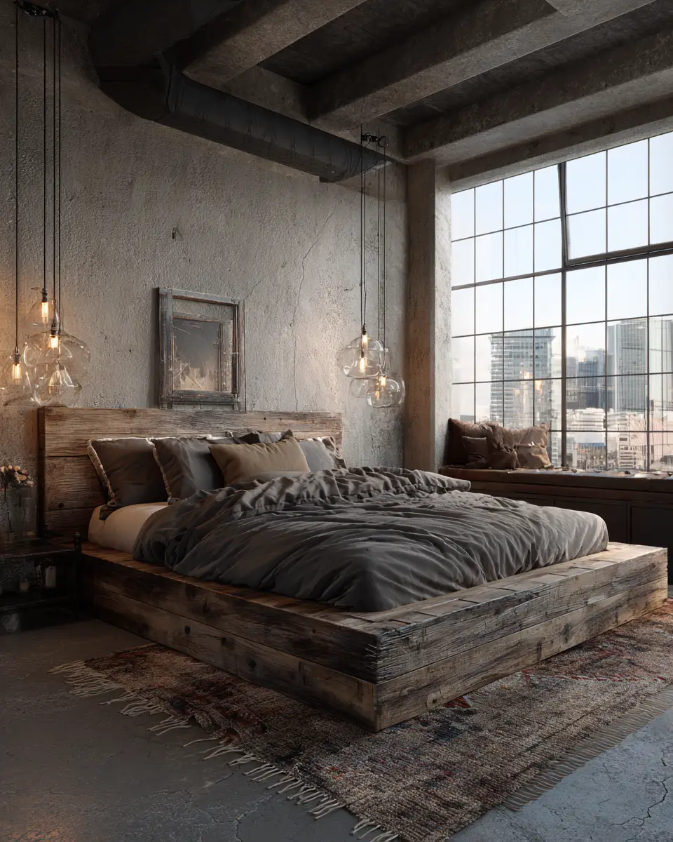Neutral Industrial Bedroom Decor Ideas