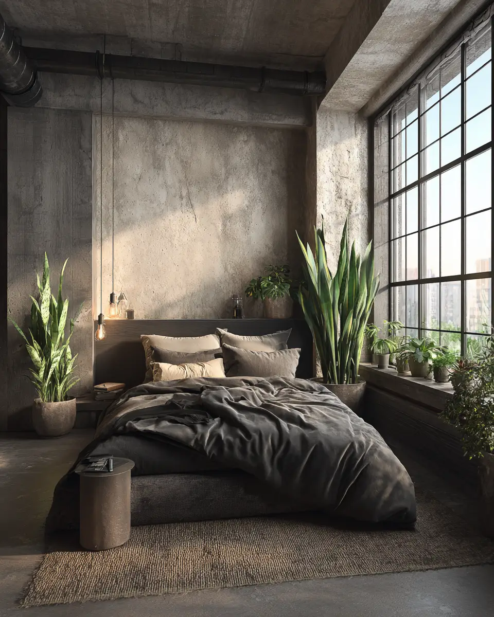 Neutral Industrial Bedroom Decor Ideas