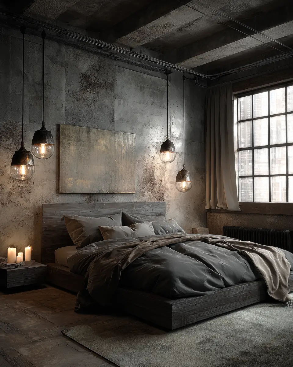 Neutral Industrial Bedroom Decor Ideas
