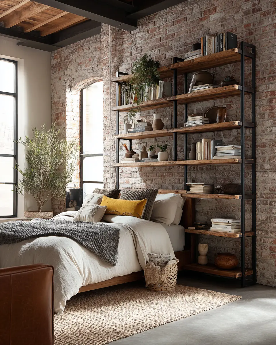 Neutral Industrial Bedroom Decor Ideas