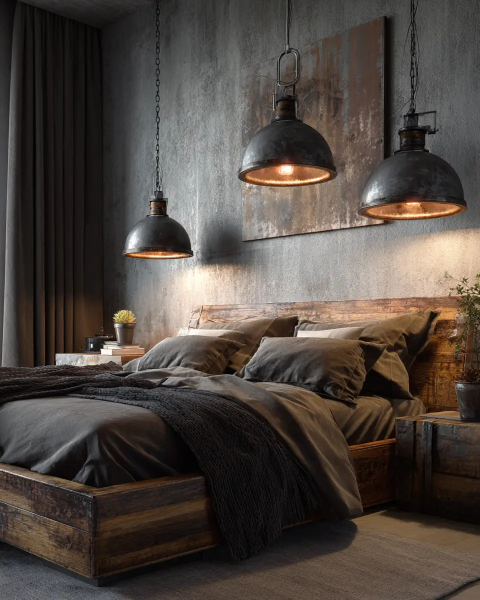 Neutral Industrial Bedroom Decor Ideas