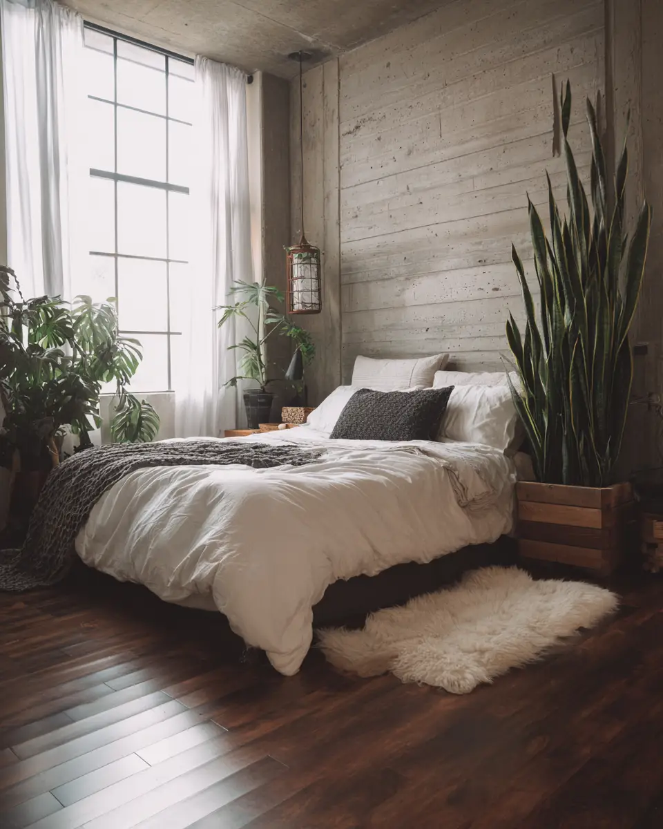 Neutral Industrial Bedroom Decor Ideas