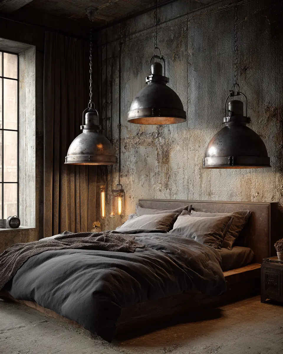 Neutral Industrial Bedroom Decor Ideas