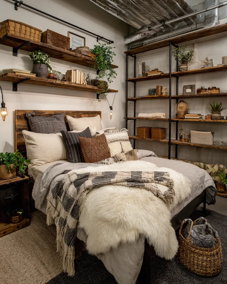 Neutral Industrial Bedroom Decor Ideas
