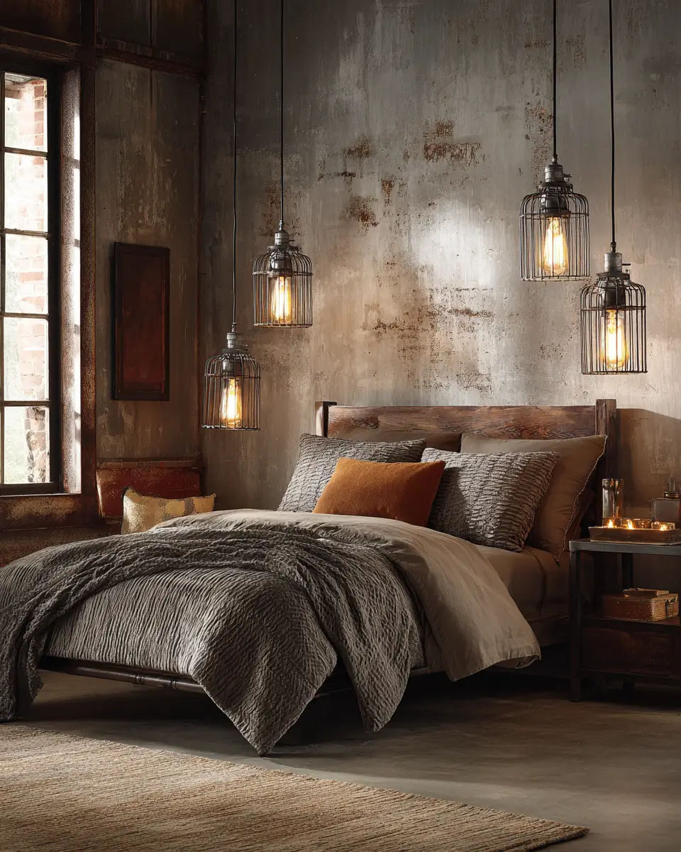 Neutral Industrial Bedroom Decor Ideas