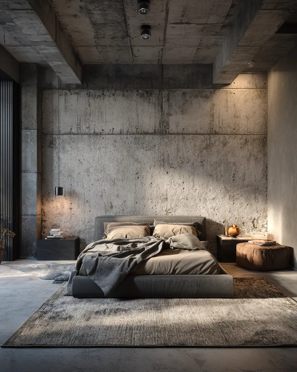 Neutral Industrial Bedroom Decor Ideas