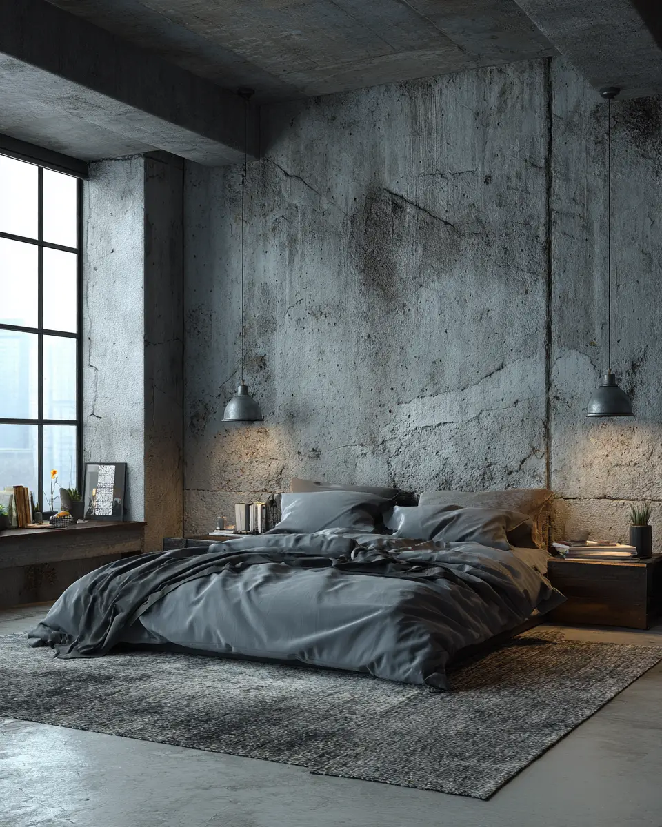 Neutral Industrial Bedroom Decor Ideas