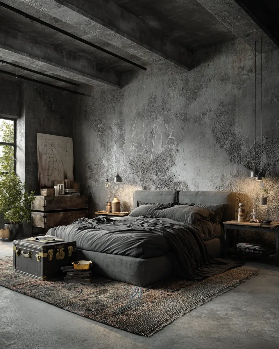 Neutral Industrial Bedroom Decor Ideas