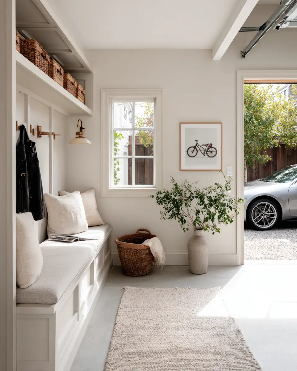 Neutral Japandi Garage Decor Ideas