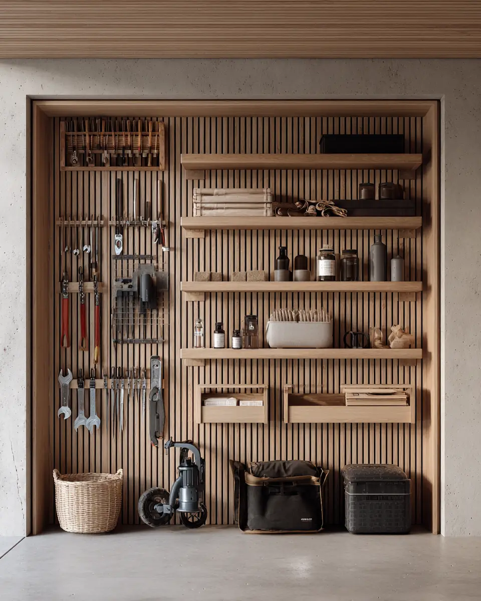 Neutral Japandi Garage Decor Ideas