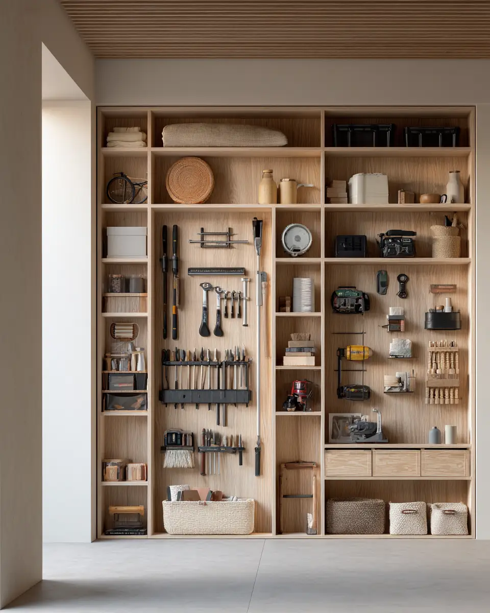 Neutral Japandi Garage Decor Ideas