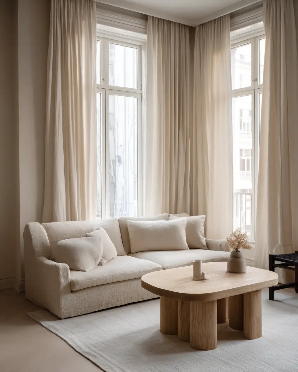 Neutral Japandi Living Room Decor Ideas