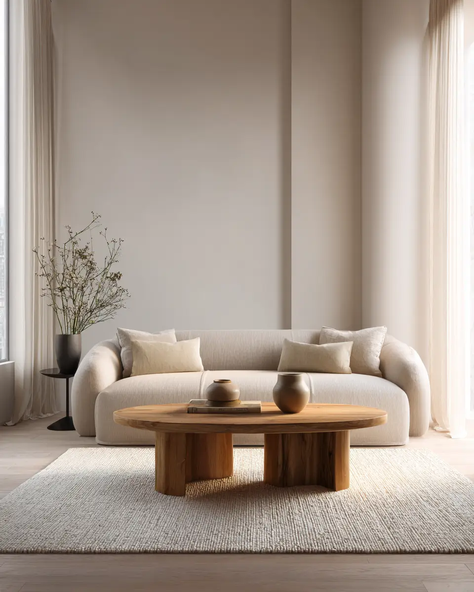 Neutral Japandi Living Room Decor Ideas