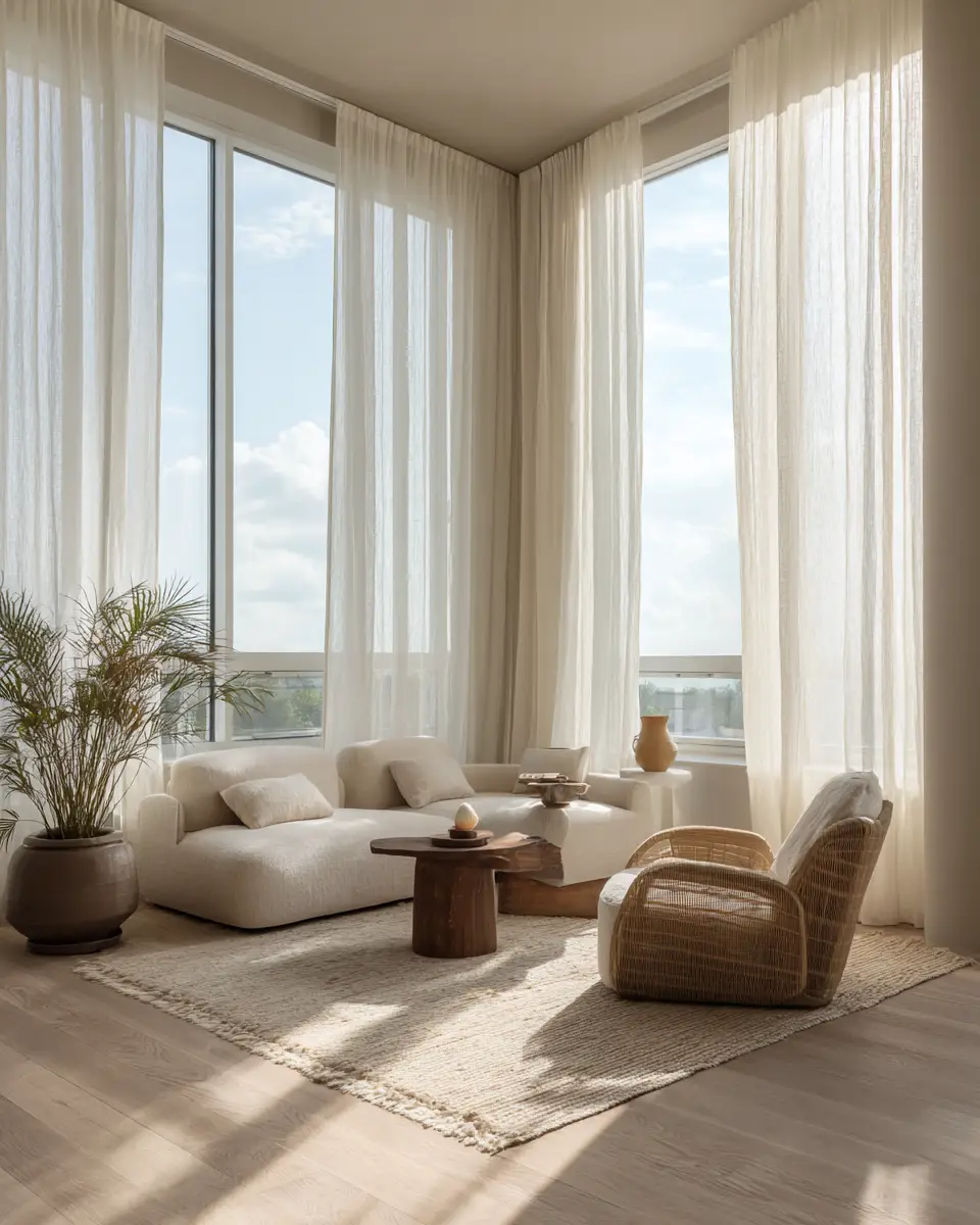 Neutral Japandi Living Room Decor Ideas