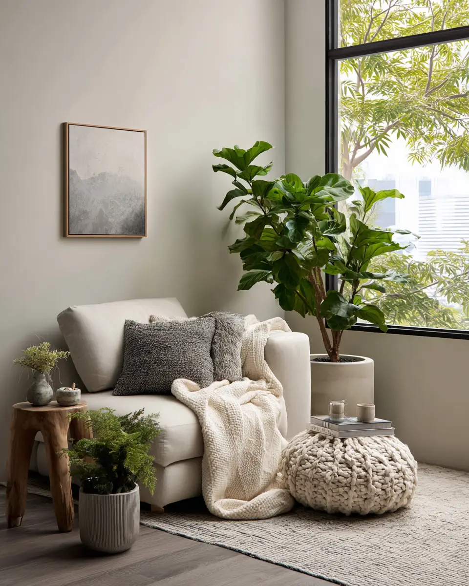 Neutral Japandi Living Room Decor Ideas