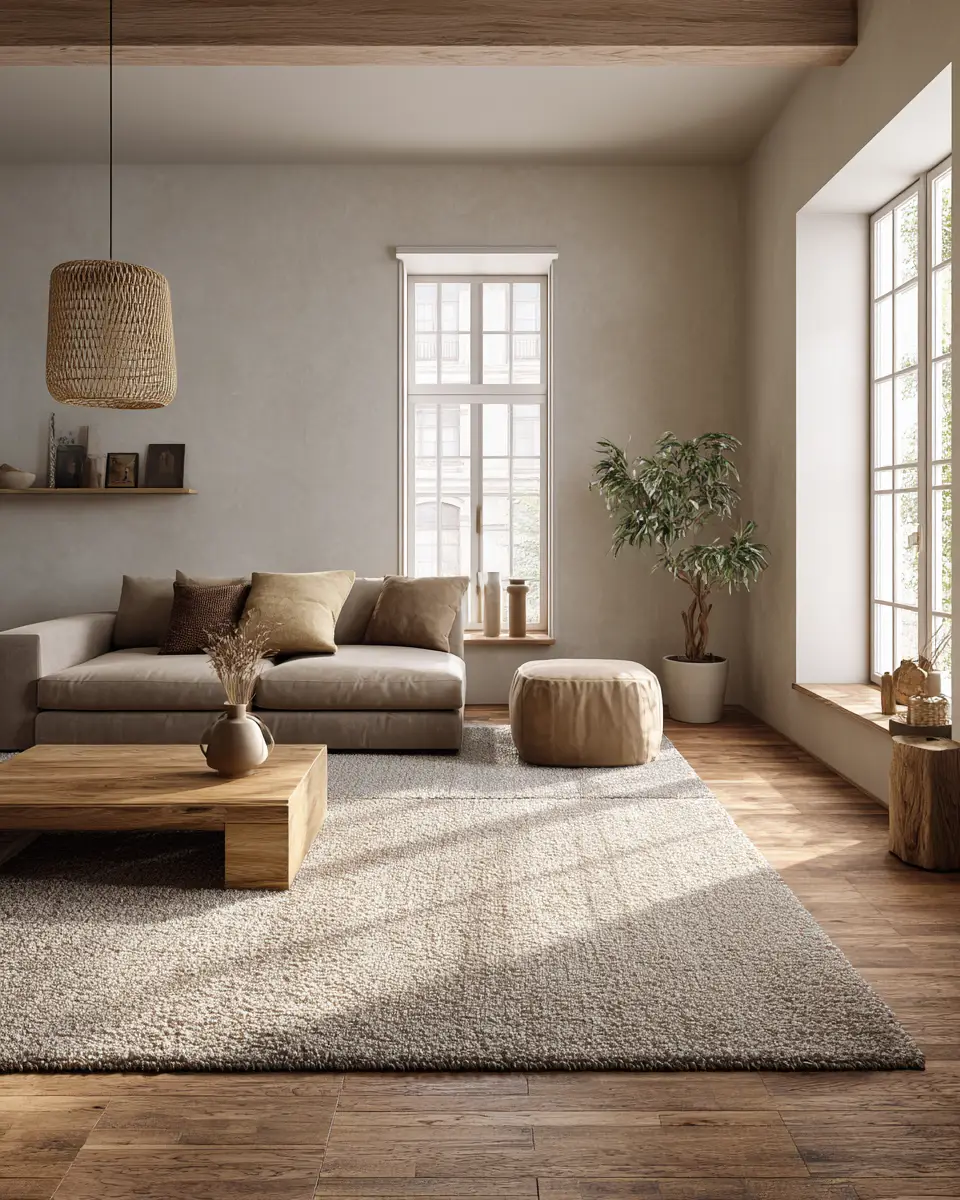 Neutral Japandi Living Room Decor Ideas