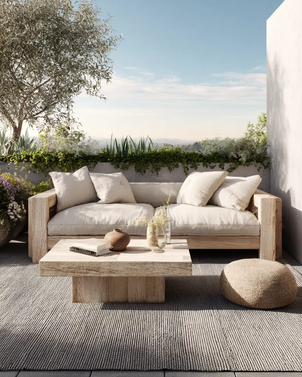 Neutral Mid-Century Modern Patio Decor Ideas