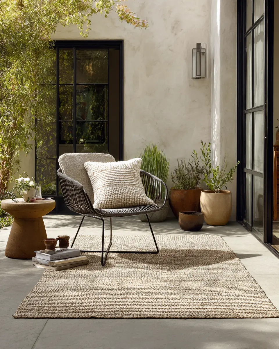 Neutral Mid-Century Modern Patio Decor Ideas