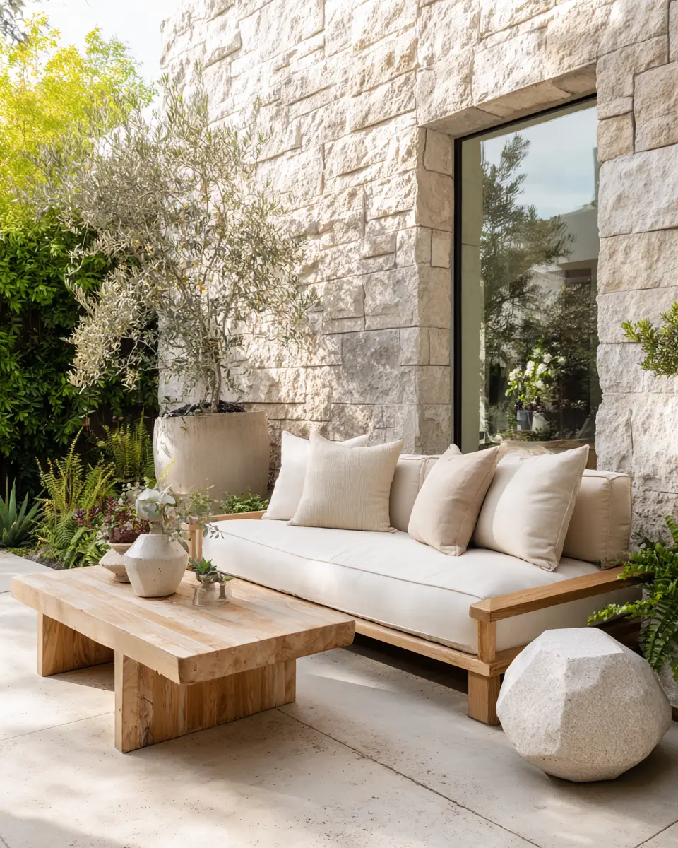 Neutral Mid-Century Modern Patio Decor Ideas