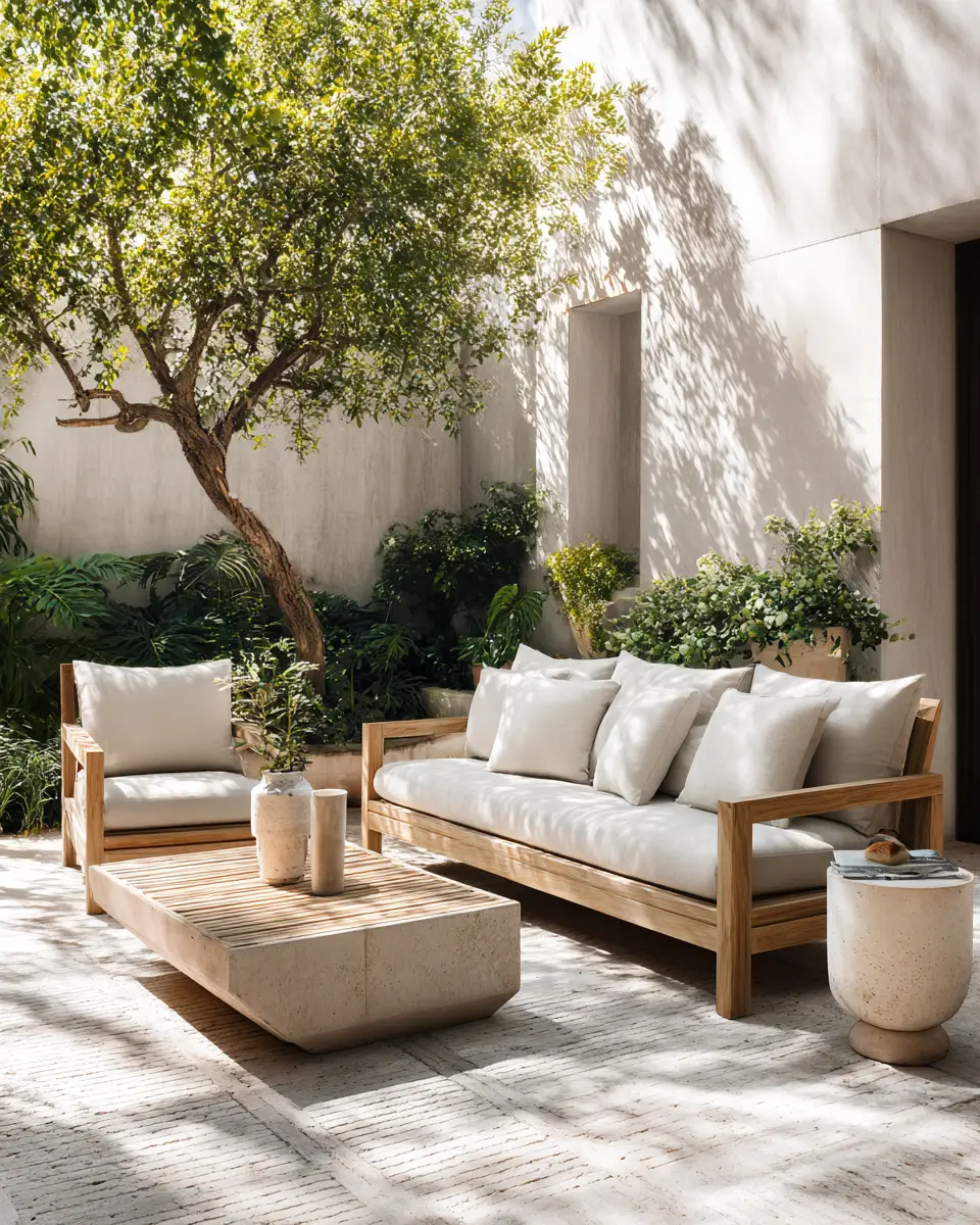 Neutral Mid-Century Modern Patio Decor Ideas