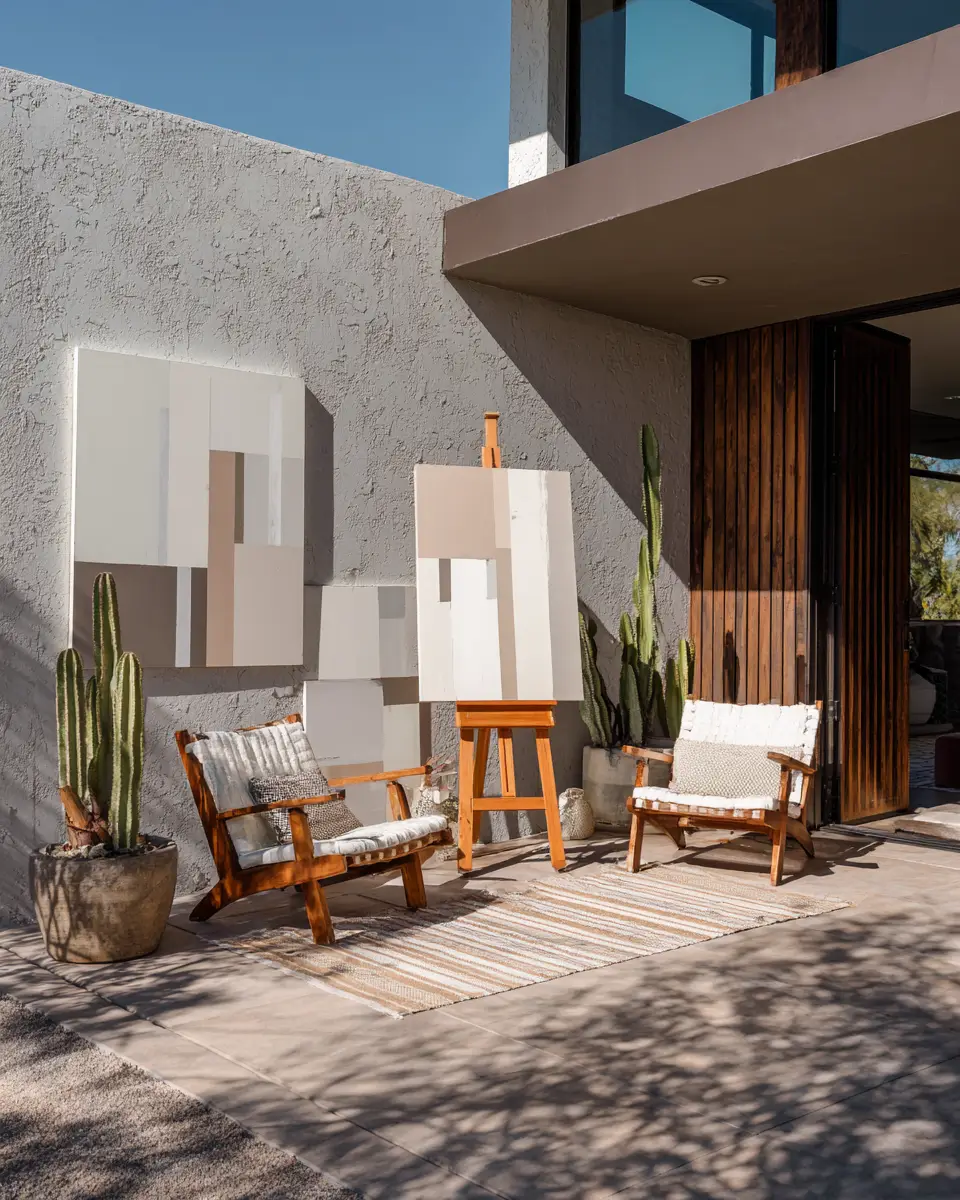 Neutral Mid-Century Modern Patio Decor Ideas