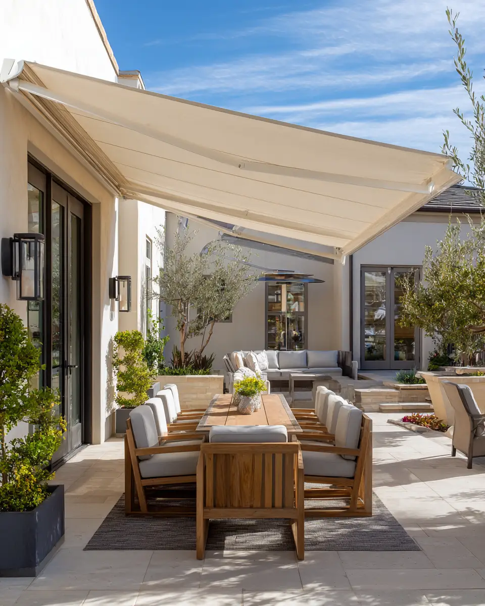 Neutral Mid-Century Modern Patio Decor Ideas