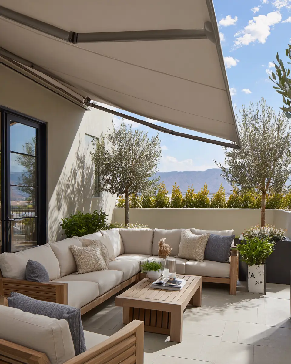 Neutral Mid-Century Modern Patio Decor Ideas