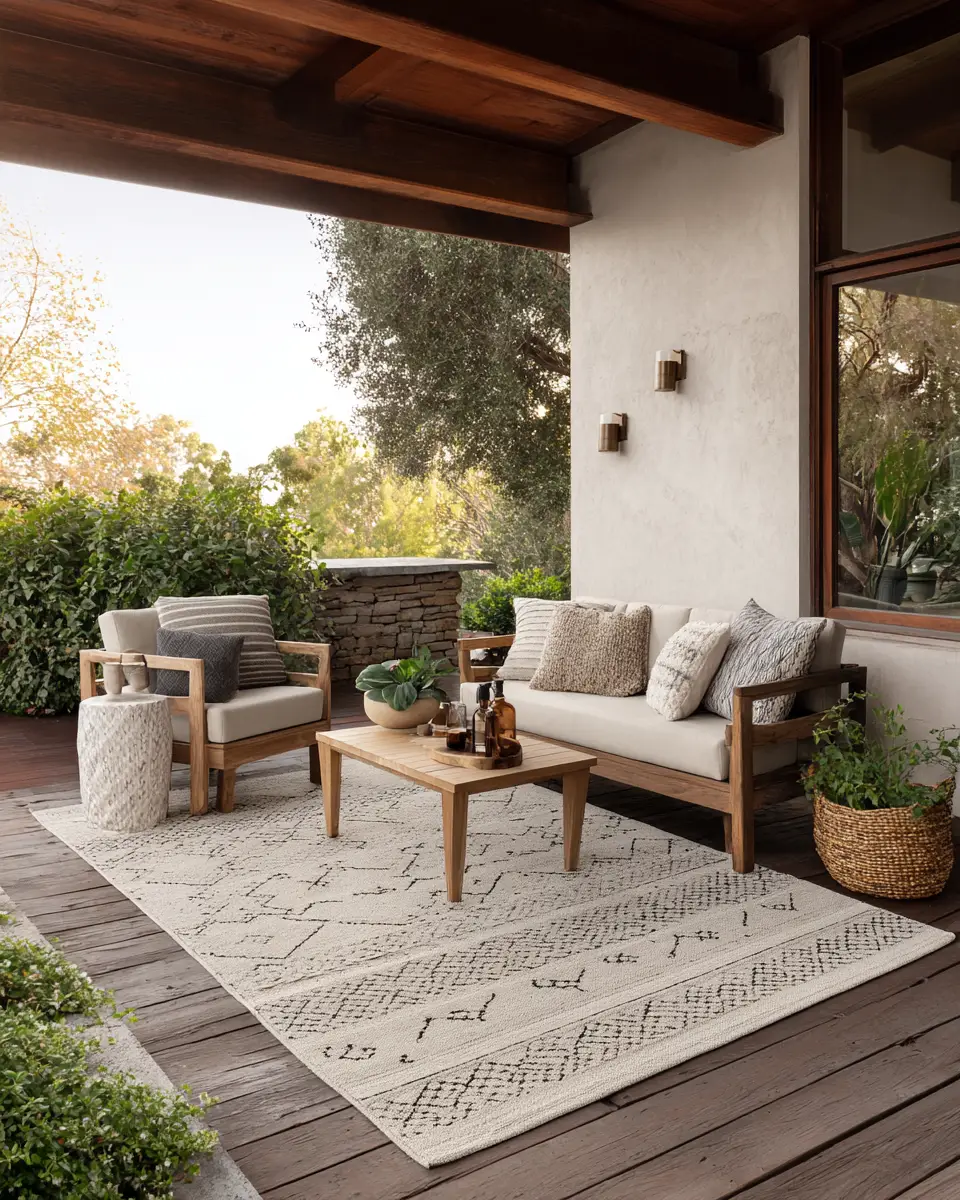 Neutral Mid-Century Modern Patio Decor Ideas