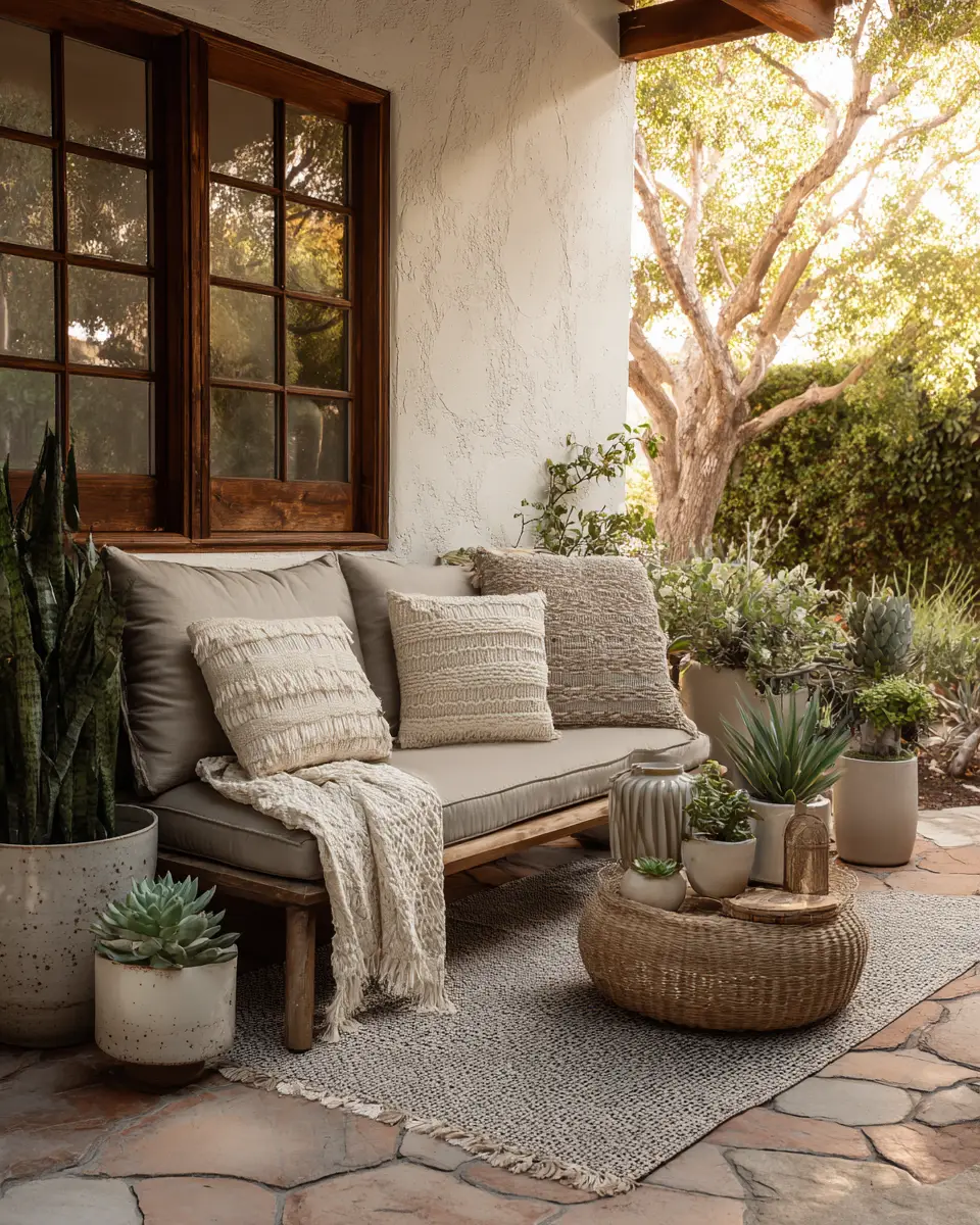 Neutral Mid-Century Modern Patio Decor Ideas