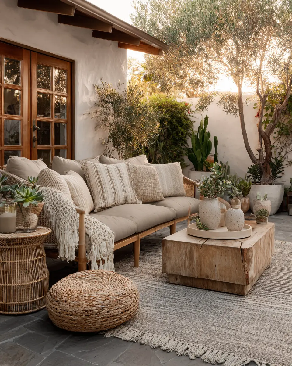 Neutral Mid-Century Modern Patio Decor Ideas