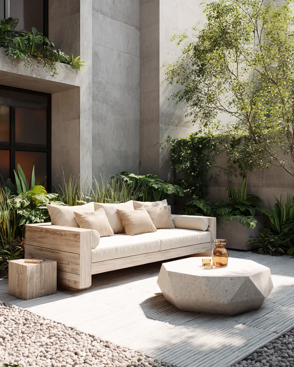 Neutral Mid-Century Modern Patio Decor Ideas