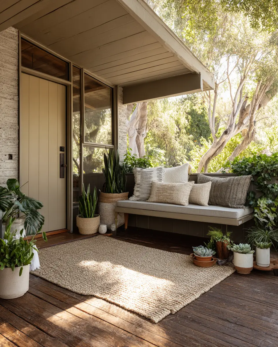 Neutral Mid-Century Modern Porch Decor Ideas - Featured