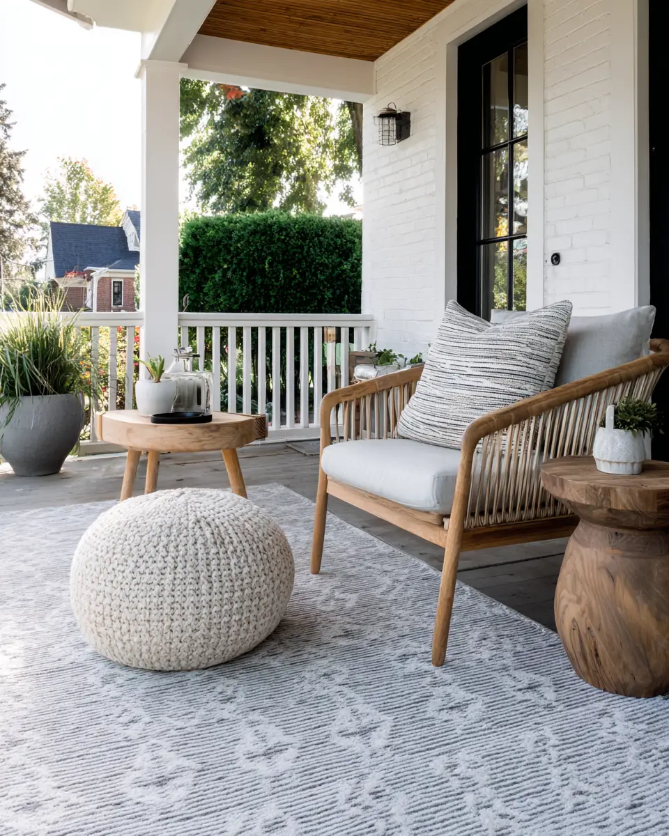 Neutral Mid-Century Modern Porch Decor Ideas