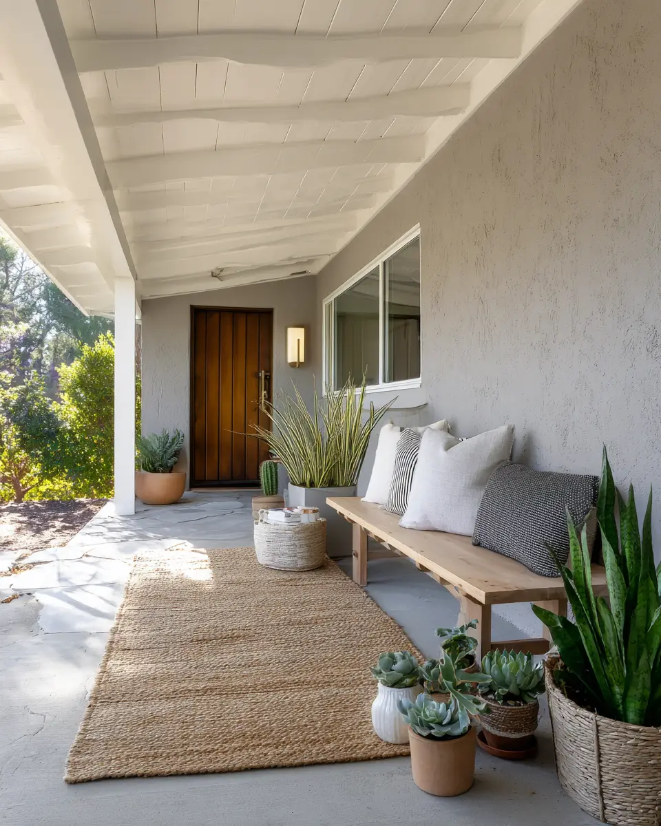 Neutral Mid-Century Modern Porch Decor Ideas