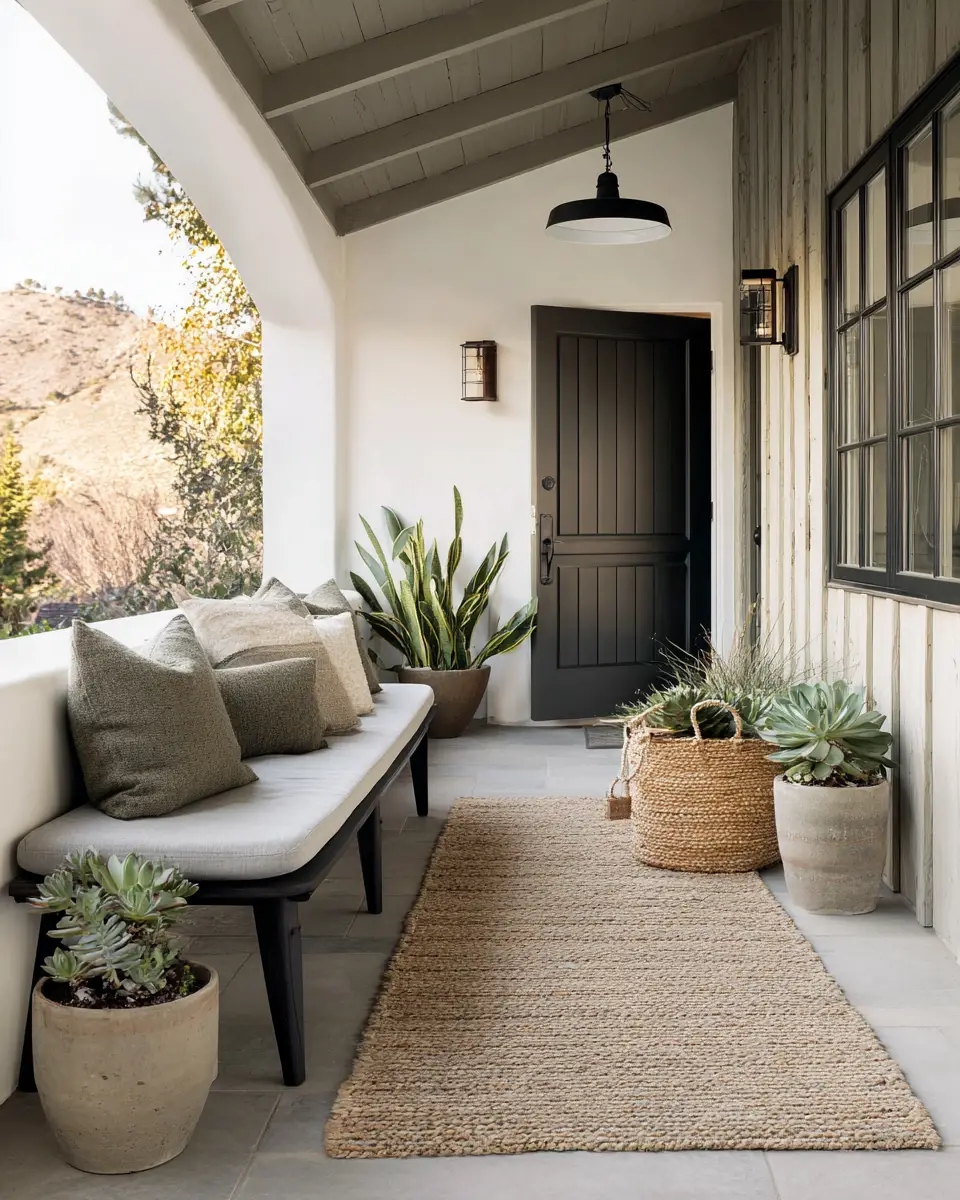 Neutral Mid-Century Modern Porch Decor Ideas