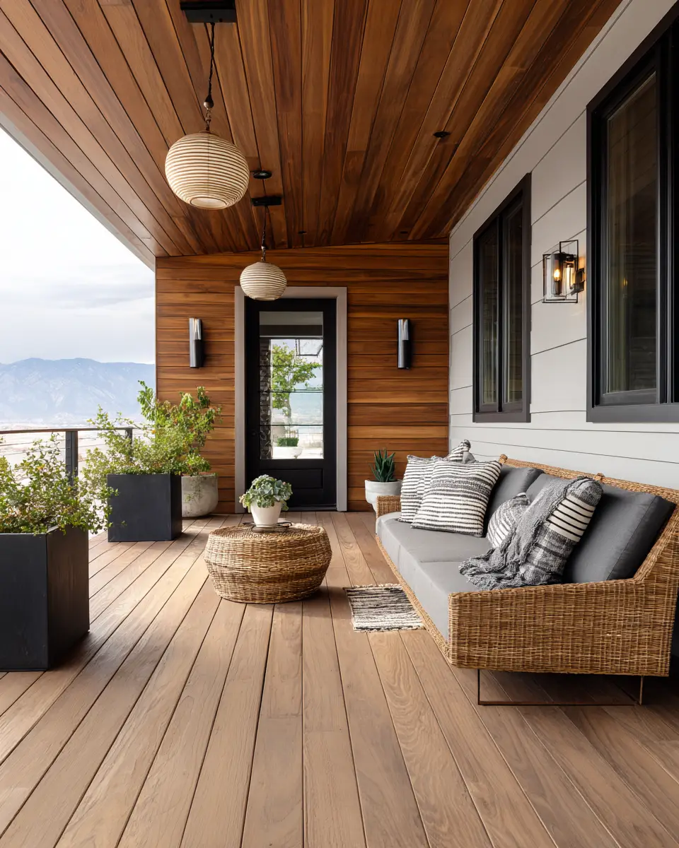 Neutral Mid-Century Modern Porch Decor Ideas
