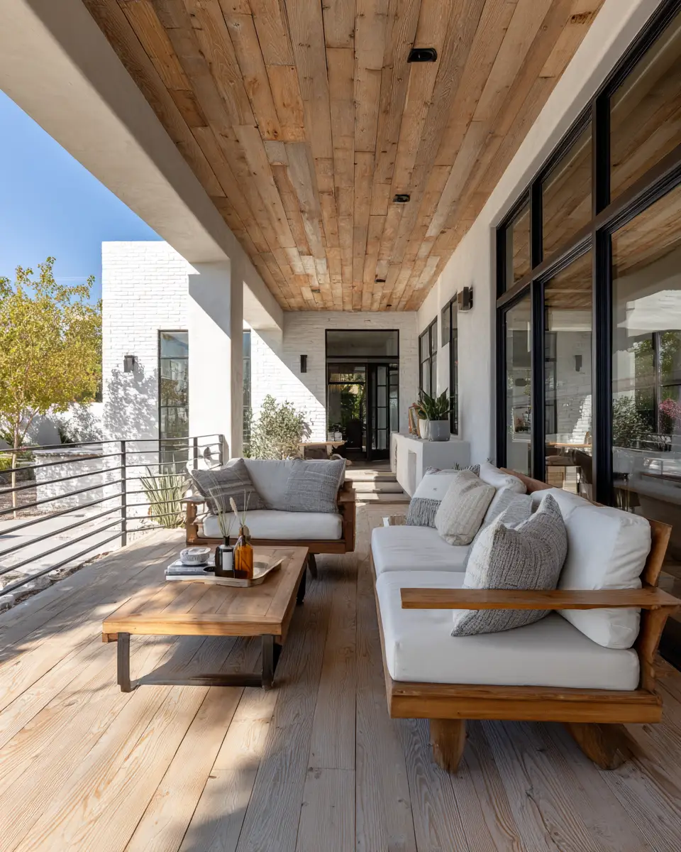 Neutral Mid-Century Modern Porch Decor Ideas