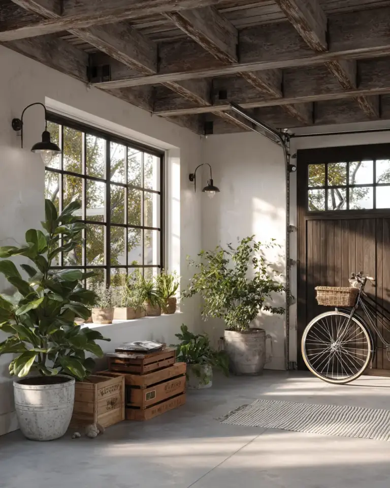 Neutral Modern Farmhouse Garage Decor Ideas - Featured