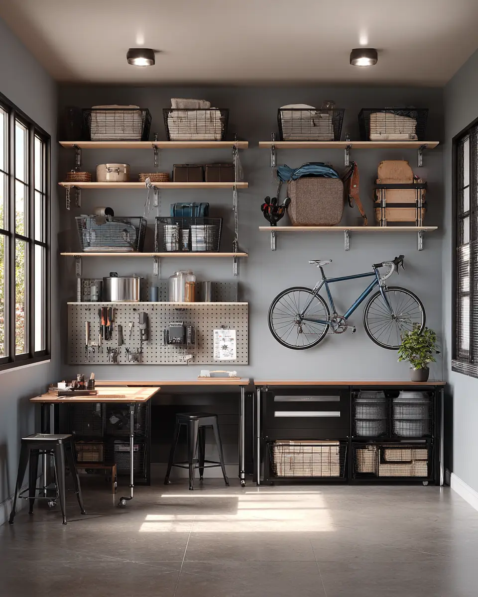 Neutral Modern Farmhouse Garage Decor Ideas