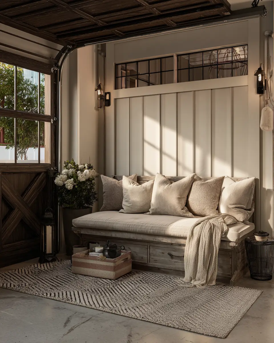 Neutral Modern Farmhouse Garage Decor Ideas