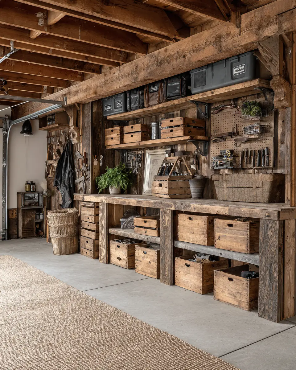 Neutral Modern Farmhouse Garage Decor Ideas