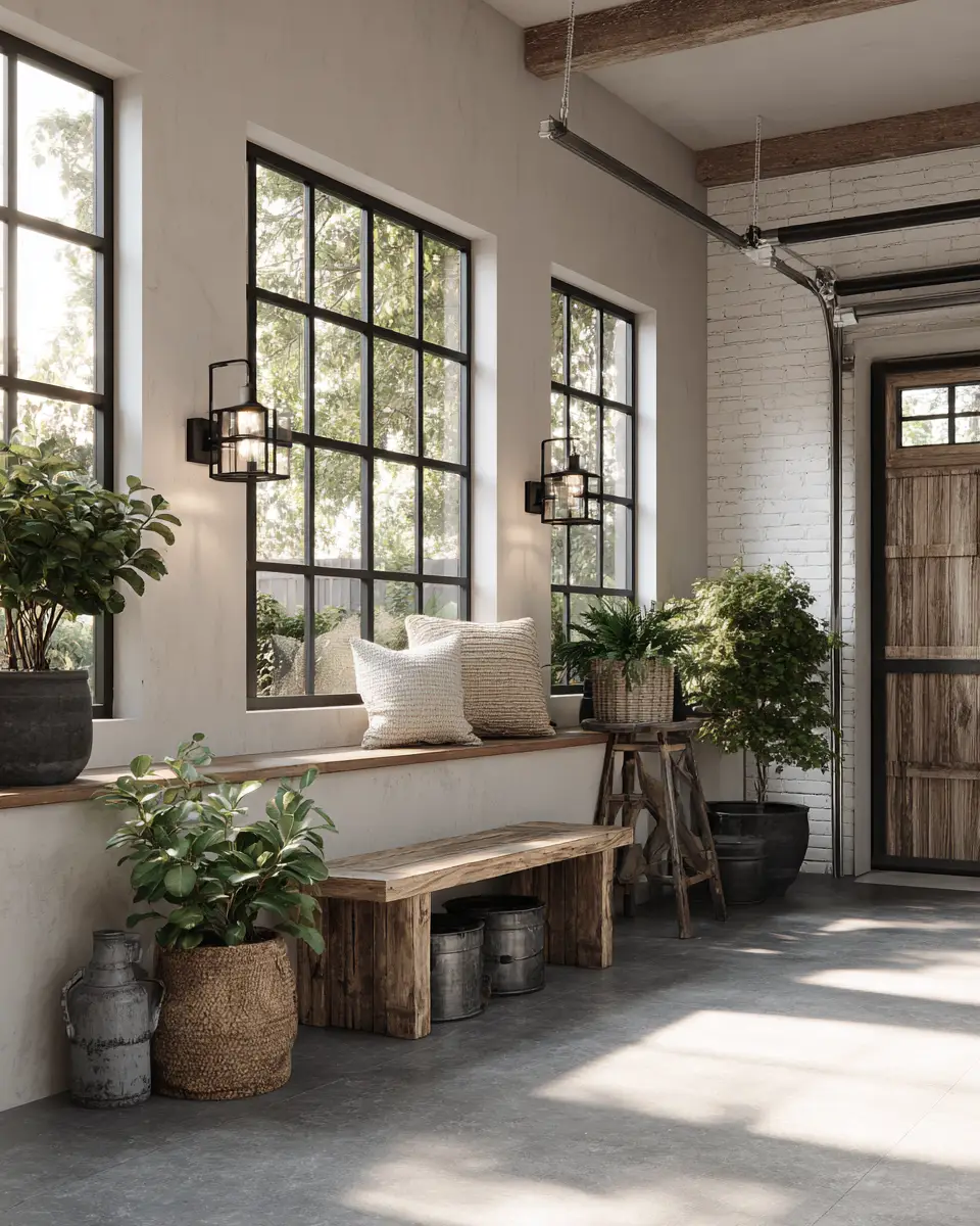 Neutral Modern Farmhouse Garage Decor Ideas