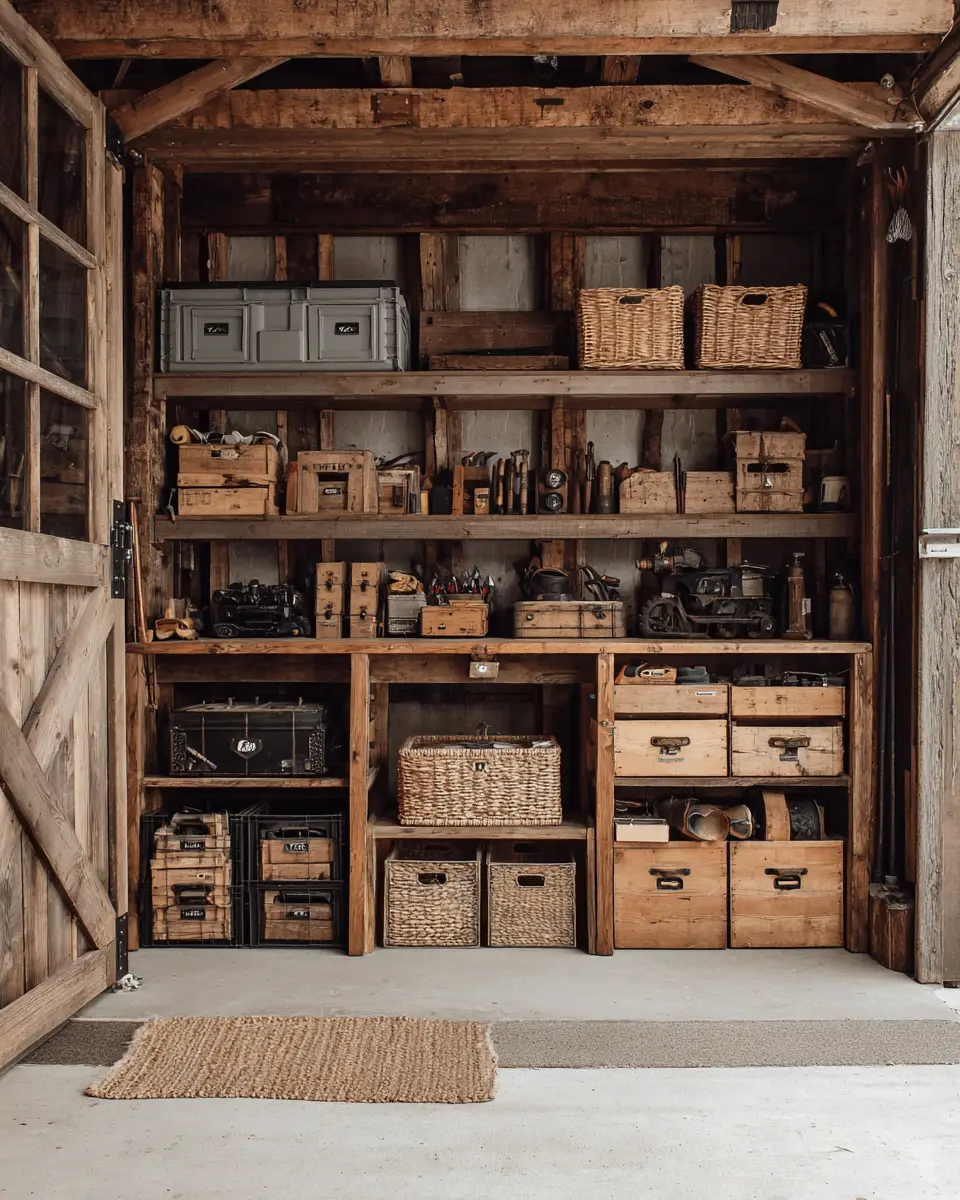 Neutral Modern Farmhouse Garage Decor Ideas