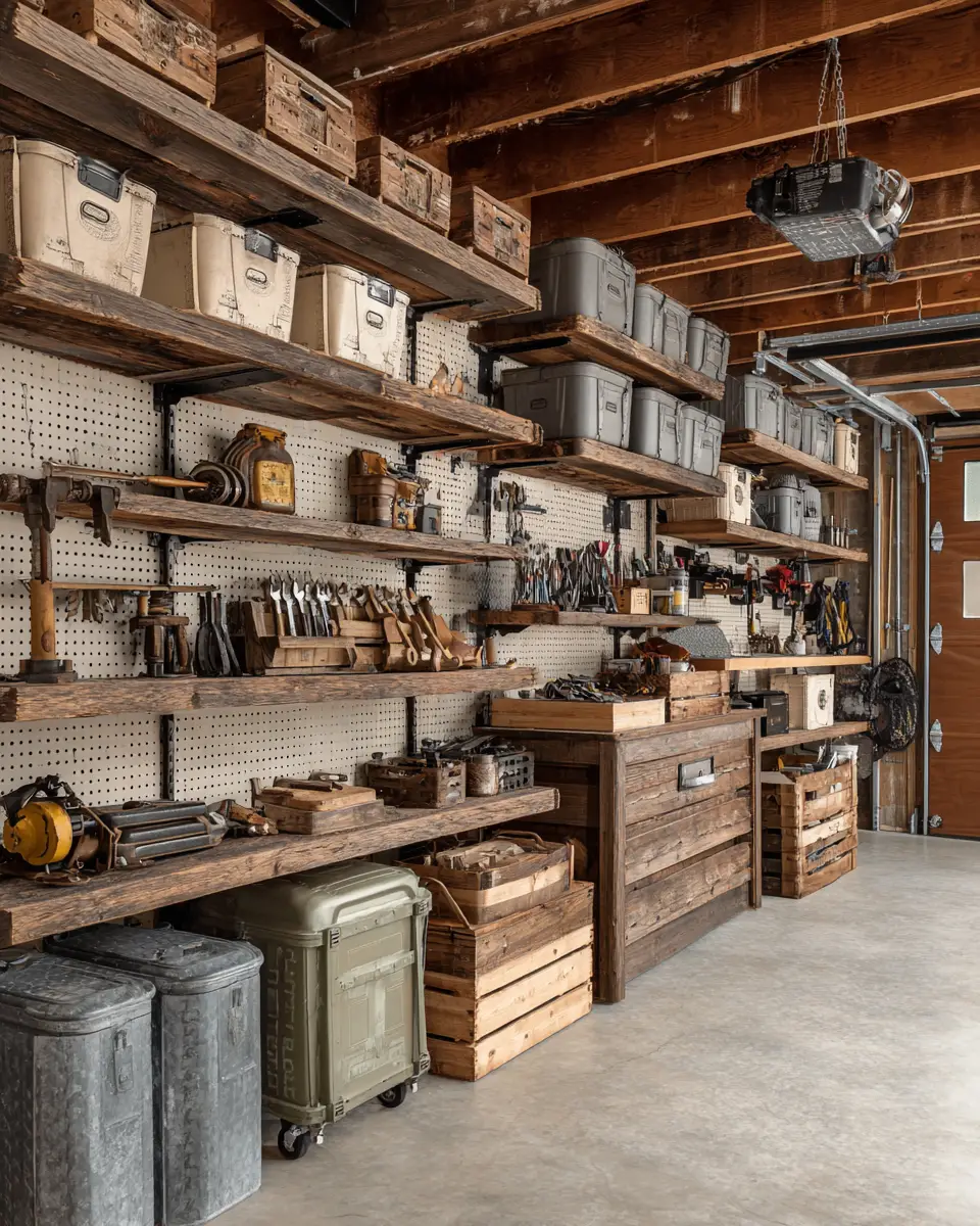 Neutral Modern Farmhouse Garage Decor Ideas