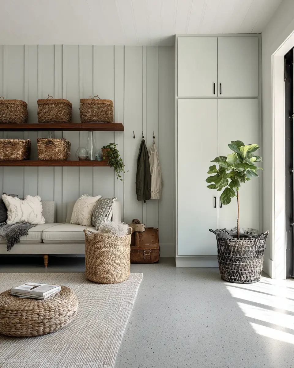 Neutral Modern Farmhouse Garage Decor Ideas