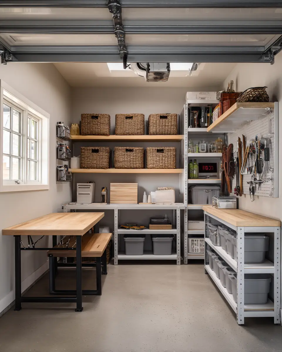 Neutral Modern Farmhouse Garage Decor Ideas