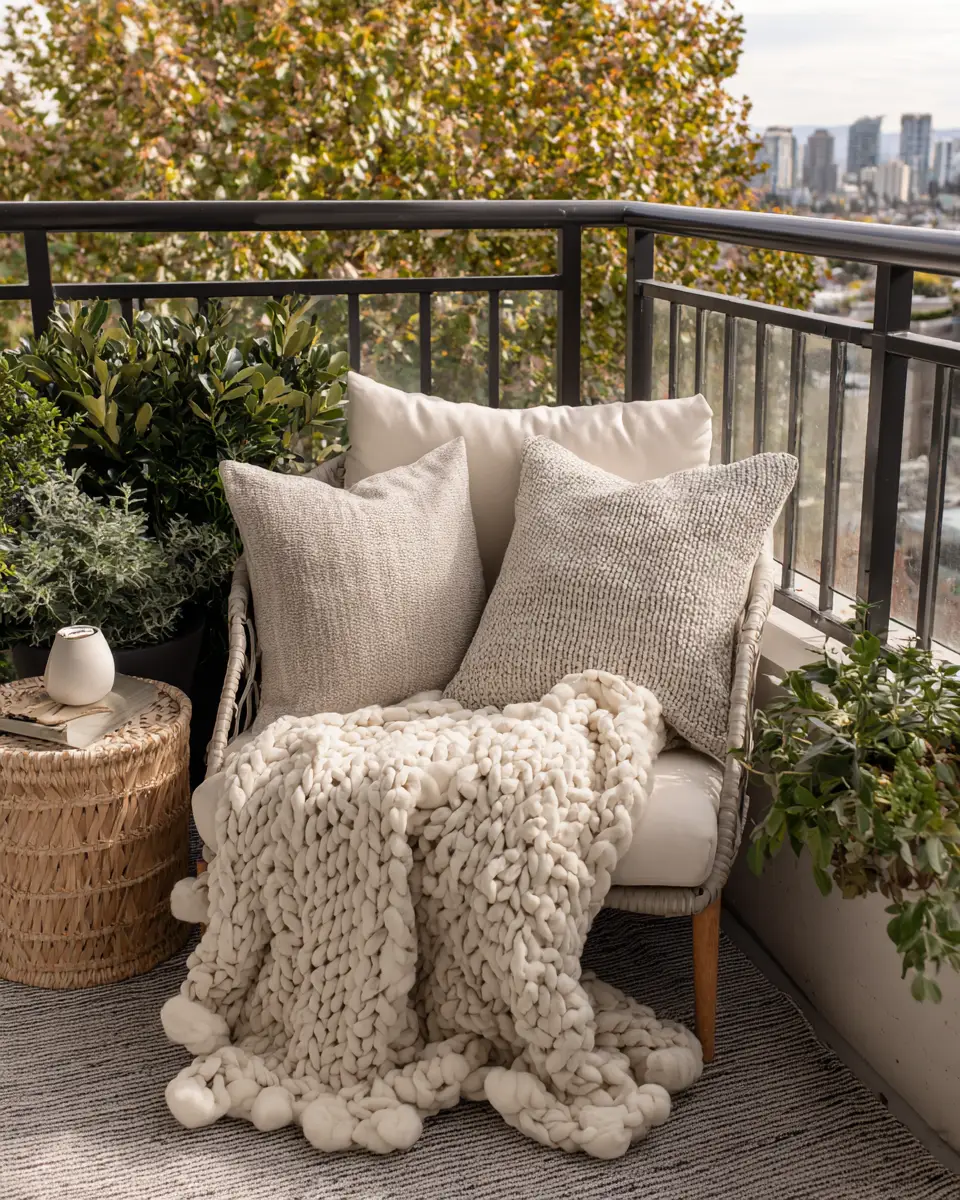 Neutral Palette Balcony Decor Ideas