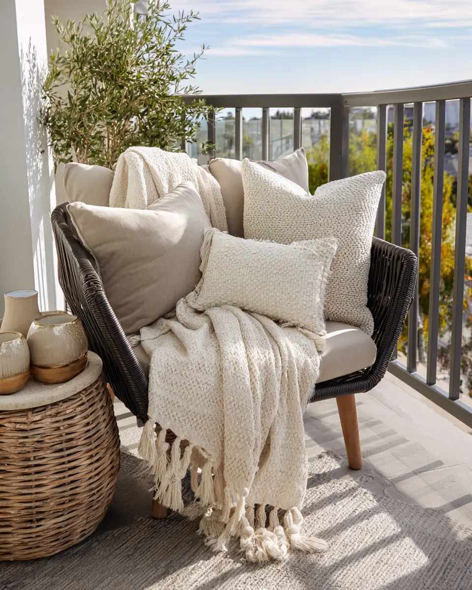 Neutral Palette Balcony Decor Ideas